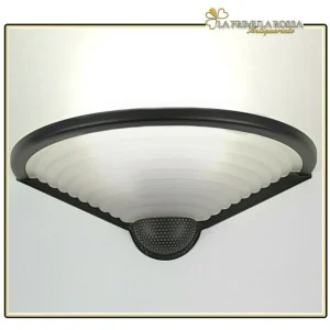 Lampada da parete applique in vetro Murano modernariato satinato bianco nero