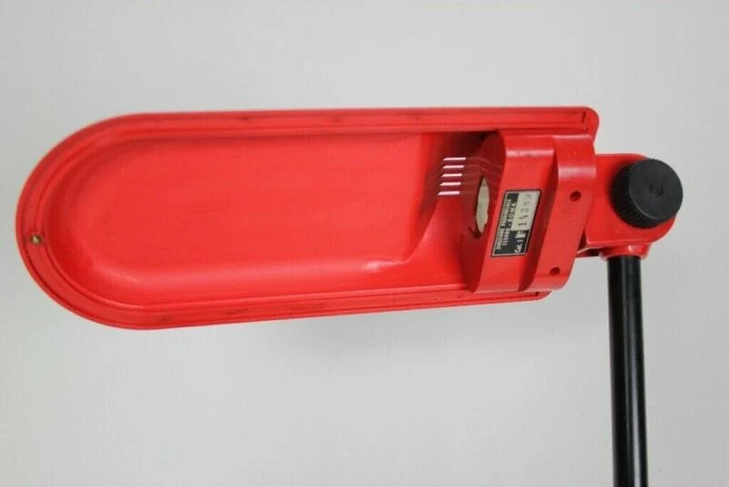 LAMPADA DA TAVOLO ANNI 70 VINTAGE ROSSA ORIGINALE PER SCRIVANIA MODERNARIATO - immagine 6