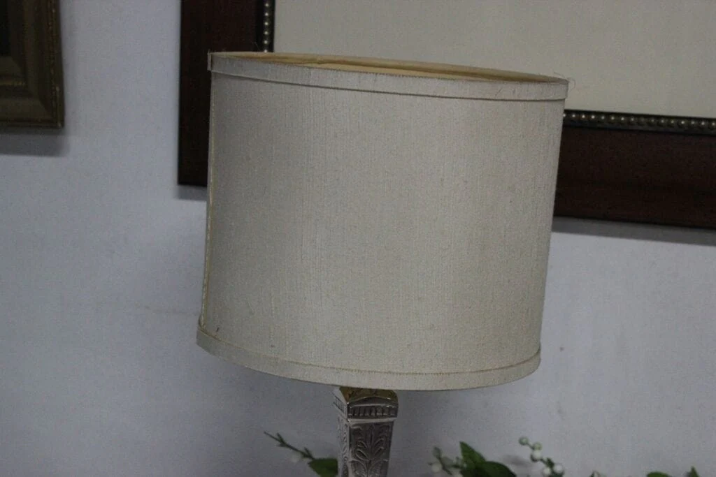PARALUME VINTAGE IN STOFFA H cm 17 PER  ABAT JOUR  LUME - immagine 2