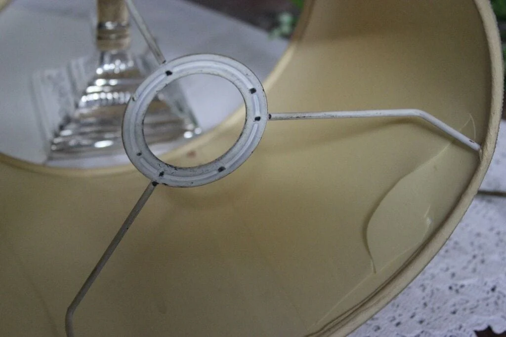 PARALUME VINTAGE IN STOFFA H cm 17 PER  ABAT JOUR  LUME - immagine 4